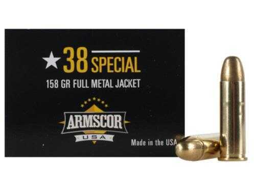 Armscor Precision Inc Ammunition 38 Special 158 Grains FMJ 50 Rounds Per Box FAC3817N
